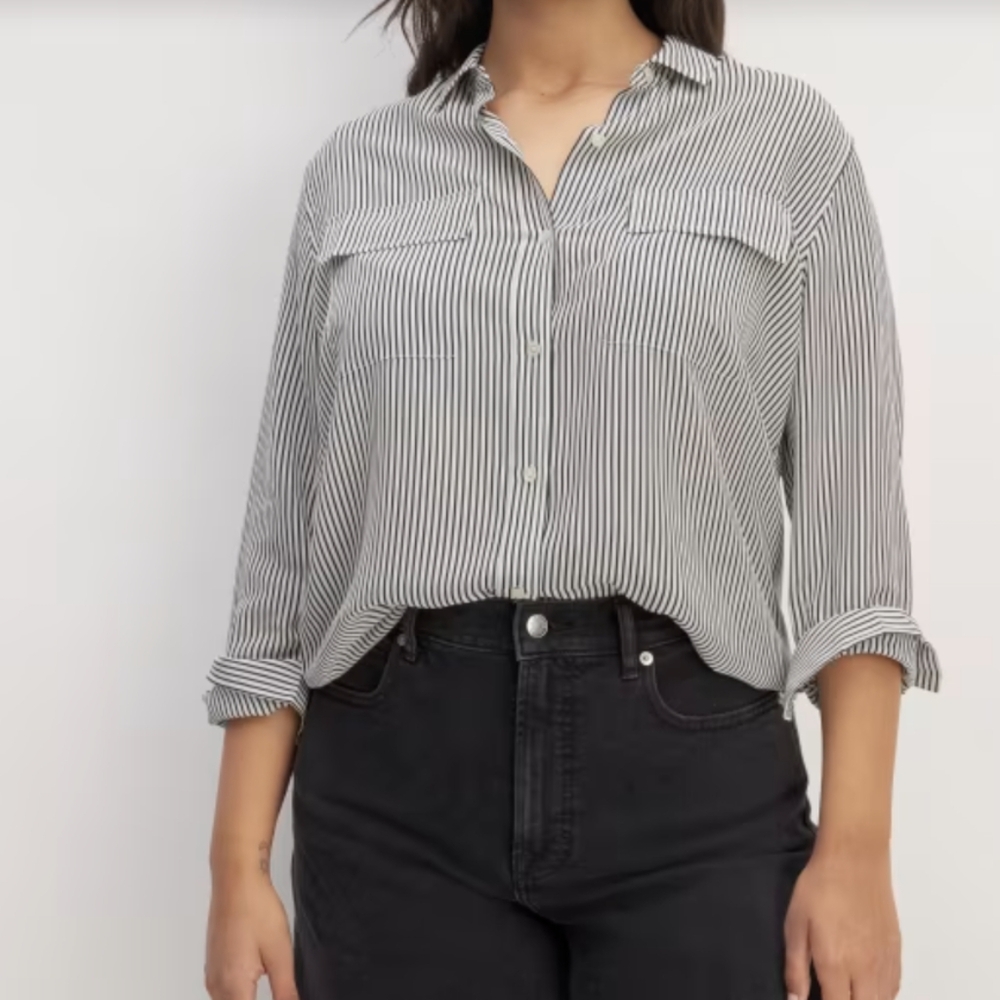 🆕EVERLANE The Utility Shirt in Washable Silk